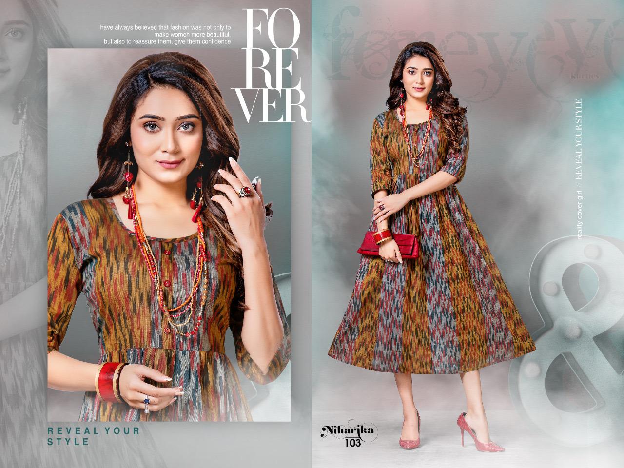 Beauty Queen Niharika Handloom Cotton Ethnic Wear Printed Kurti Collection